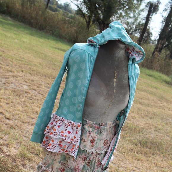 435 MATILDA JANE Size 12 Full Zip Ruffled Hoodie - Picture 9 of 10